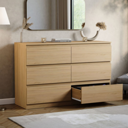 Vida Designs Denver 6 Drawer Pine Chest of Drawers - Brown - Wilko - thumbnail 5