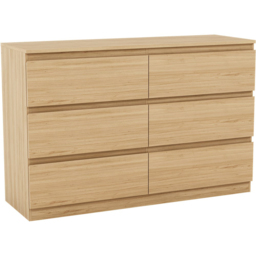Vida Designs Denver 6 Drawer Pine Chest of Drawers - Brown - Wilko - thumbnail 3