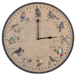 St Helens Garden Birds Round Garden Clock 30cm - Wilko - thumbnail 1