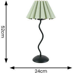 ValueLights Wiggle Sage Green Scallop Shade Black Metal Stem LED Table Lamp - Wilko - thumbnail 5