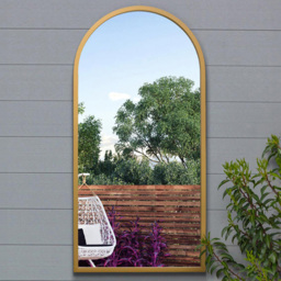 MirrorOutlet The Arcus Gold Framed Arched Garden Wall Mirror 80 x 40cm - Size: 80 x 40 x 3cm - Wilko - thumbnail 3