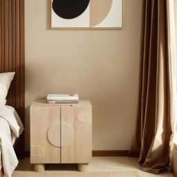 IH Design Ajmer 2 Door Solid Wood Sideboard - Size: 74 x 63 x 40cm - Brown - Wilko - thumbnail 6