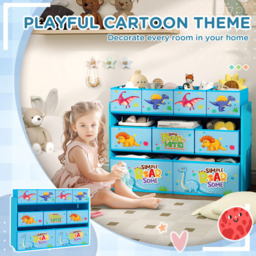 AIYAPLAY 3 Tier Blue Toy Organiser Shelf - Size: 70 x 30 x 93cm - Wilko - thumbnail 7