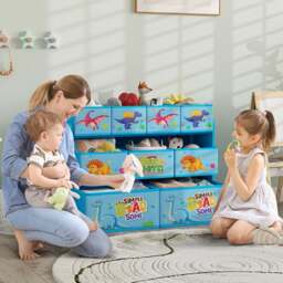 AIYAPLAY 3 Tier Blue Toy Organiser Shelf - Size: 70 x 30 x 93cm - Wilko