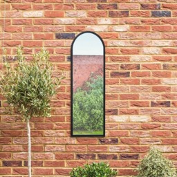 MirrorOutlet The Arcus Black Framed Arched Garden Wall Mirror 120 x 40cm - Size: 120 x 40 x 3cm - Wilko - thumbnail 6