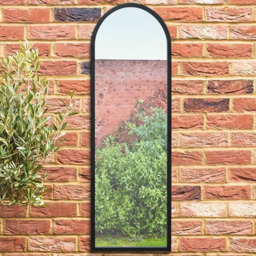 MirrorOutlet The Arcus Black Framed Arched Garden Wall Mirror 120 x 40cm - Size: 120 x 40 x 3cm - Wilko - thumbnail 3