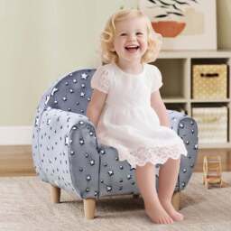 AIYAPLAY Grey Glow in the Dark Kids Armchair - Size: 55 x 40 x 55cm - Wilko