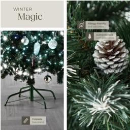 tectake Frosted Tips Artificial Christmas Tree with Pine Cones and Stand 6ft - green - Wilko - thumbnail 6