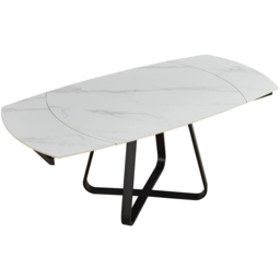 DS Living Arden 6 Seater Dining Table White Veined Marble - Wilko - thumbnail 3