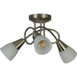 Lighting Collection Bradford 3 Light Brushed Silver LED Ceiling Fitting - Size: 19.5 x 36 x 36cm - Wilko - thumbnail 1