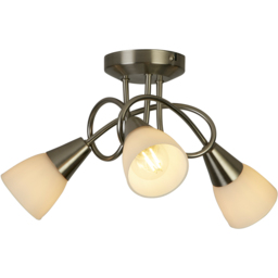 Lighting Collection Bradford 3 Light Brushed Silver LED Ceiling Fitting - Size: 19.5 x 36 x 36cm - Wilko - thumbnail 4