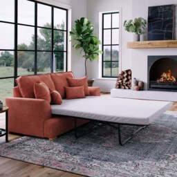 Alba City 2 Seater Ruby Fabric Sofa Bed - Pink - Wilko