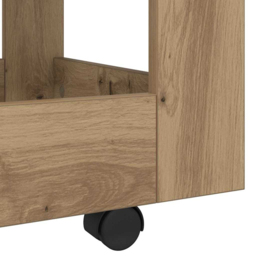 vidaXL 2 Shelf Artisan Oak Wooden Desk Trolley - Size: 60 x 60 x 45cm - Brown - Wilko - thumbnail 5