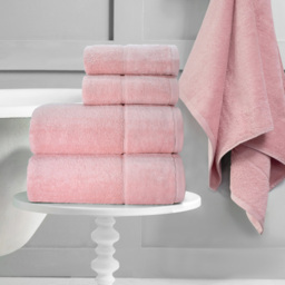 Velosso Velour Plush Cotton Blush Pink Hand Towel 2 Pack - Wilko - thumbnail 3