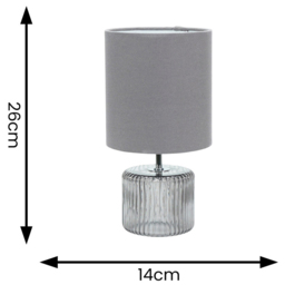 ValueLights Betty Grey Shade Smoked Tinted Glass LED Table Lamp - Wilko - thumbnail 4