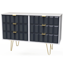 Crowndale Cube 6 Drawer Matt Indigo and White Chest of Drawers Ready Assembled - Blue - Wilko - thumbnail 3