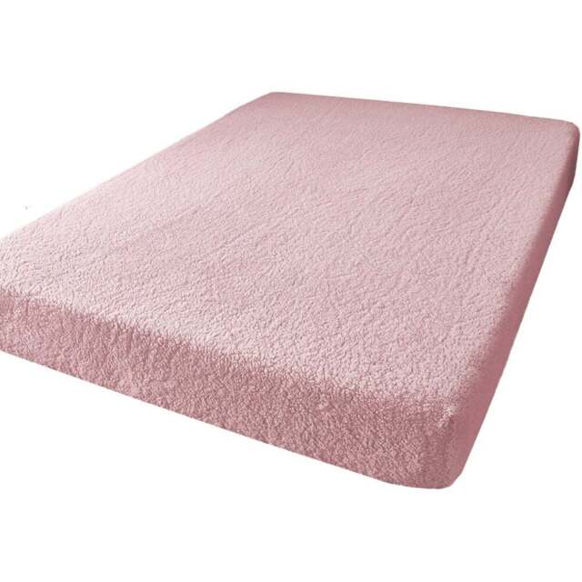 Groundlevel Double Pink Soft Teddy Fleece Fitted Bed Sheet - Wilko - image 1