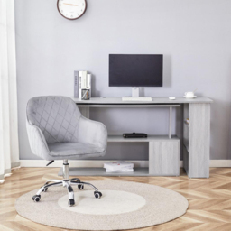 Kosy Koala Grey Wooden L Shaped Office Desk with Velvet Upholstered Chair - Wilko - thumbnail 4