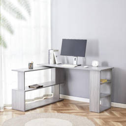 Kosy Koala Grey Wooden L Shaped Office Desk with Velvet Upholstered Chair - Wilko - thumbnail 6