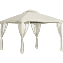Outsunny 3 x 3m 2-Tier White Gazebo Tent with Curtains - Wilko - thumbnail 3