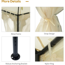 Outsunny 3 x 3m 2-Tier White Gazebo Tent with Curtains - Wilko - thumbnail 6