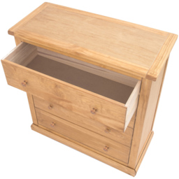 Lucca 4 Drawer Antique Wax Finish Chest of Drawers with Wood Knobs - Wilko - thumbnail 5