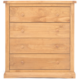Lucca 4 Drawer Antique Wax Finish Chest of Drawers with Wood Knobs - Wilko - thumbnail 3
