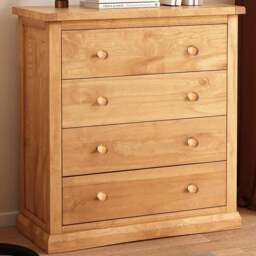 Lucca 4 Drawer Antique Wax Finish Chest of Drawers with Wood Knobs - Wilko - thumbnail 1