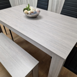 Kosy Koala 6 Seater Metal Arrow Design Dining Bench Set Grey and Black - Portland - Wilko - thumbnail 3