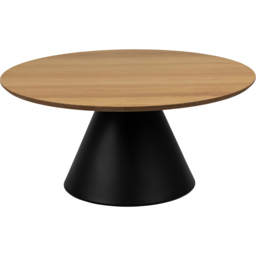 Florence Soli Round Black and Oak Coffee Table - Size: 40 x 85 x 85cm - Multi - Furniture To Go - Wilko - thumbnail 4