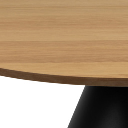 Florence Soli Round Black and Oak Coffee Table - Size: 40 x 85 x 85cm - Multi - Furniture To Go - Wilko - thumbnail 5