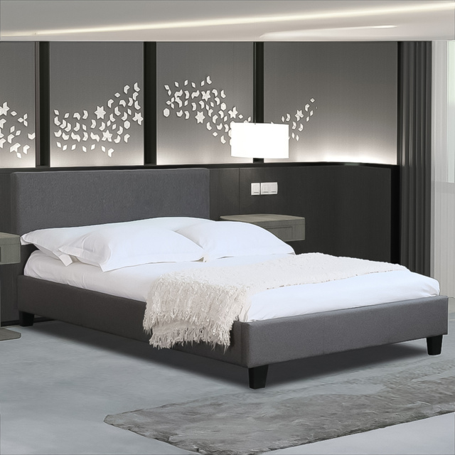 Brooklyn King Size Dark Grey Fabric Bed Frame - Wilko - image 1