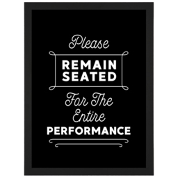 Artery8 Remain Seated Funny Toilet Sign Framed Wall Art Print 21 x 29.7cm - Size: 32.3 x 23.4 x 1.5cm - Black - Wilko - thumbnail 1