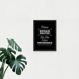 Artery8 Remain Seated Funny Toilet Sign Framed Wall Art Print 21 x 29.7cm - Size: 32.3 x 23.4 x 1.5cm - Black - Wilko - thumbnail 4