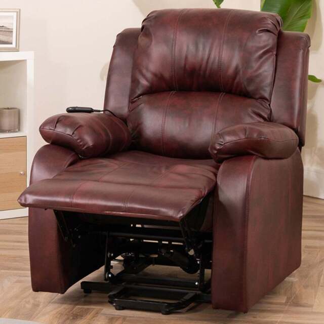 Artemis Home Northfield Burgundy Dual Motor Massage and Heat Riser Recliner Chair - Size: Single - Red - Wilko - image 1
