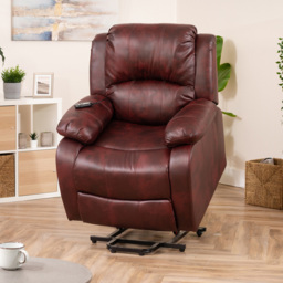 Artemis Home Northfield Burgundy Dual Motor Massage and Heat Riser Recliner Chair - Size: Single - Red - Wilko - thumbnail 4