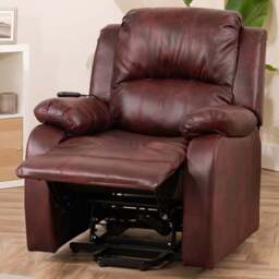 Artemis Home Northfield Burgundy Dual Motor Massage and Heat Riser Recliner Chair - Size: Single - Red - Wilko - thumbnail 1