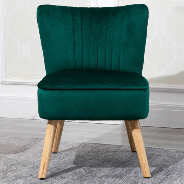 Portland Green Velvet Accent Chair - Size: Single - Wilko - image 1