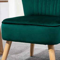 Portland Green Velvet Accent Chair - Size: Single - Wilko - thumbnail 4