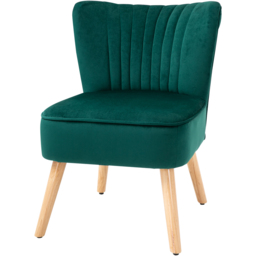 Portland Green Velvet Accent Chair - Size: Single - Wilko - thumbnail 3
