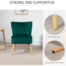 Portland Green Velvet Accent Chair - Size: Single - Wilko - thumbnail 7