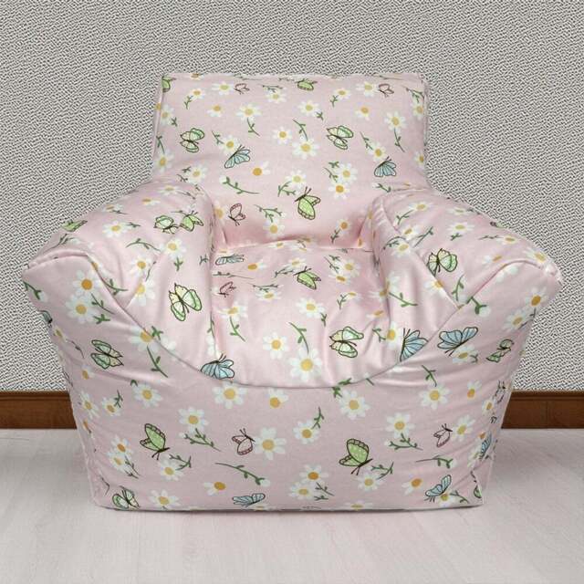 Kaikoo Butterfly Print Funzee Bean Bag Chair - Pink - Wilko - image 1