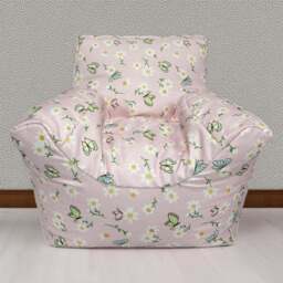 Kaikoo Butterfly Print Funzee Bean Bag Chair - Pink - Wilko - thumbnail 1