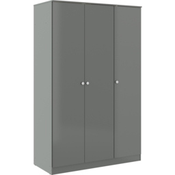 Seconique Denver 3 Door Wardrobe Grey Gloss Bedroom Furniture Set - Size: 175 x 112 x 48cm - Wilko - thumbnail 4