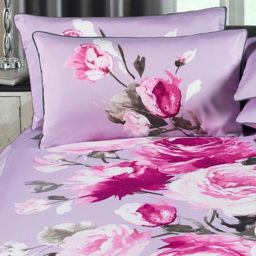 Paoletti Windsor Super King Size Cream 300 Thread Count Duvet Cover Set - Pink - Wilko - thumbnail 4