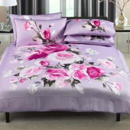 Paoletti Windsor Super King Size Cream 300 Thread Count Duvet Cover Set - Pink - Wilko
