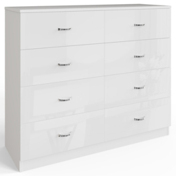 FWStyle Chilton 8 Drawer White Gloss Chest of Drawers - Wilko - thumbnail 3
