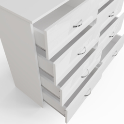 FWStyle Chilton 8 Drawer White Gloss Chest of Drawers - Wilko - thumbnail 5