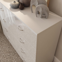FWStyle Chilton 8 Drawer White Gloss Chest of Drawers - Wilko - thumbnail 7
