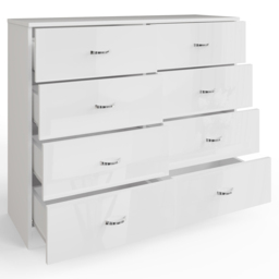 FWStyle Chilton 8 Drawer White Gloss Chest of Drawers - Wilko - thumbnail 4
